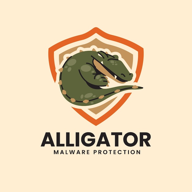 Kostenloser Vektor handgezeichnetes alligator-logo-design