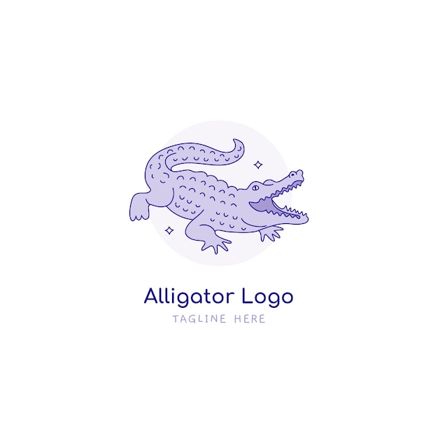 Kostenloser Vektor handgezeichnetes alligator-logo-design