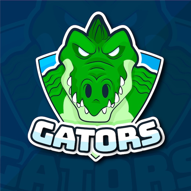 Kostenloser Vektor handgezeichnetes alligator-logo