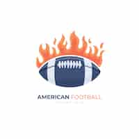 Kostenloser Vektor handgezeichnetes american-football-logo mit flachem design