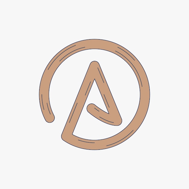 Handgezeichnetes Atheismus-Logo mit flachem Design