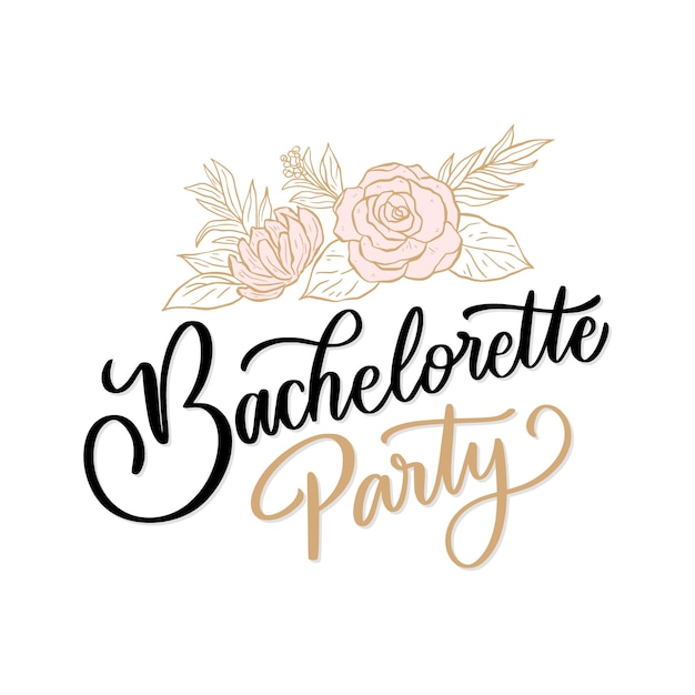 Kostenloser Vektor handgezeichnetes bachelorette-schriftzug-design