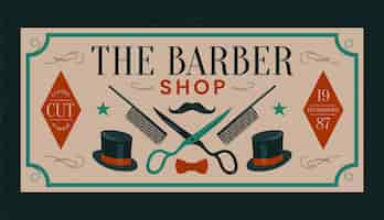 Kostenloser Vektor handgezeichnetes barbershop-banner