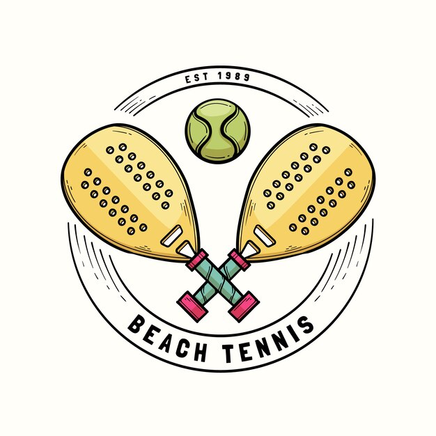 Handgezeichnetes Beach-Tennis-Logo