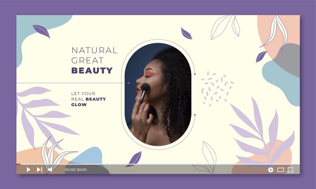 Handgezeichnetes Beauty-Konzept-Youtube-Thumbnail