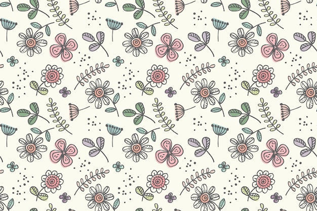 Handgezeichnetes blumenmuster-design