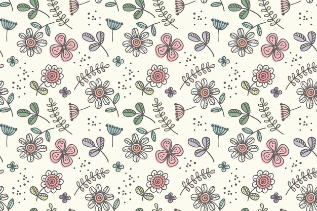 Handgezeichnetes Blumenmuster-Design