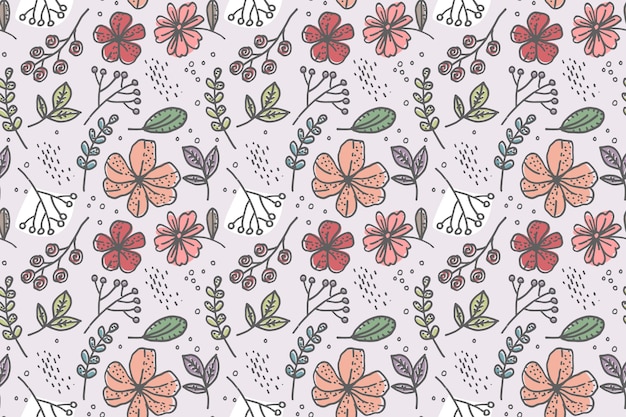 Handgezeichnetes blumenmuster-design