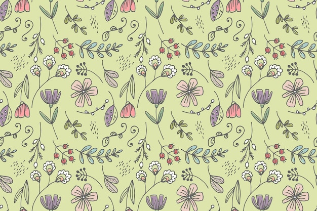 Handgezeichnetes blumenmuster-design