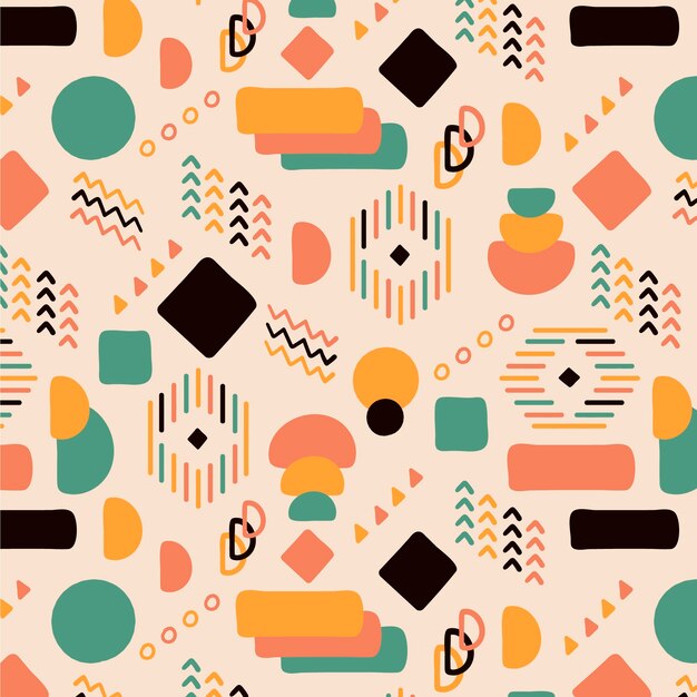 Handgezeichnetes Boho-Design mit geometrischen Mustern