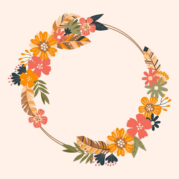 Handgezeichnetes Boho-Rahmendesign