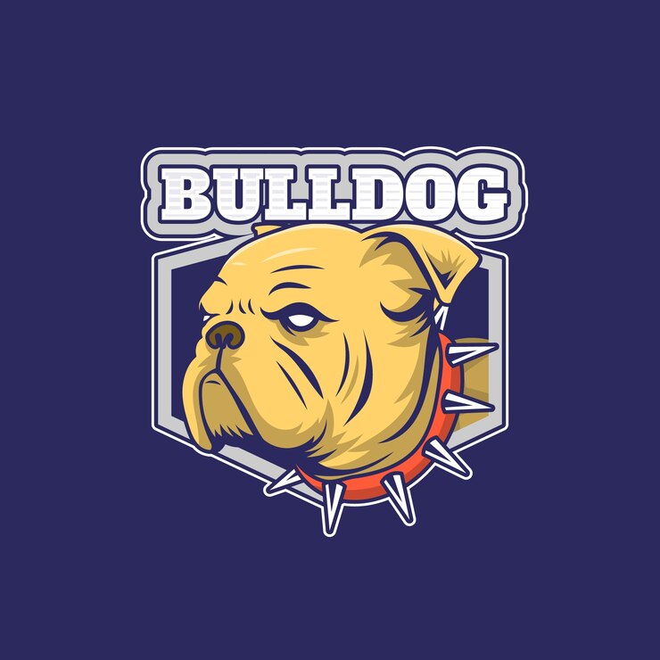 Kostenlose Vektor handgezeichnetes bulldoggen-logo-design