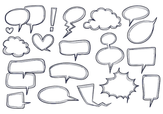 Kostenloser Vektor handgezeichnetes chat-sketch-set-design