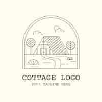 Kostenloser Vektor handgezeichnetes cottage-logo