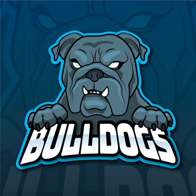 Kostenloser Vektor handgezeichnetes esport-bulldoggen-logo