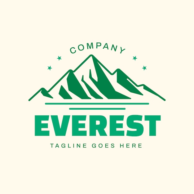 Kostenloser Vektor handgezeichnetes everest-logo-design