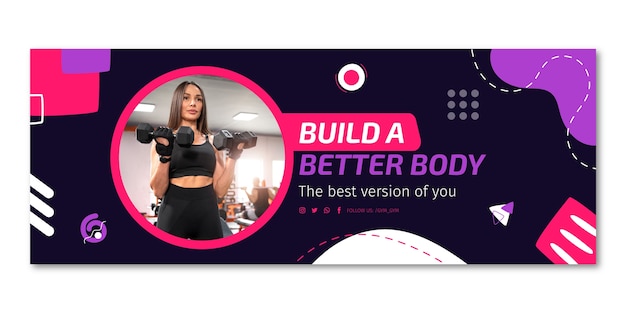 Kostenloser Vektor handgezeichnetes fitnessstudio-template-design