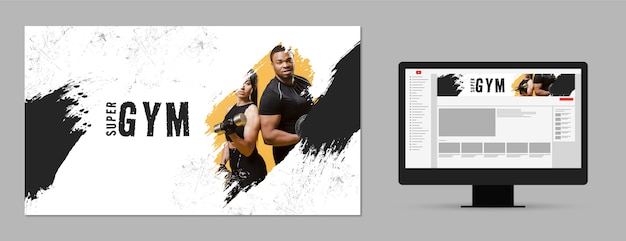 Kostenloser Vektor handgezeichnetes fitnessstudio-template-design