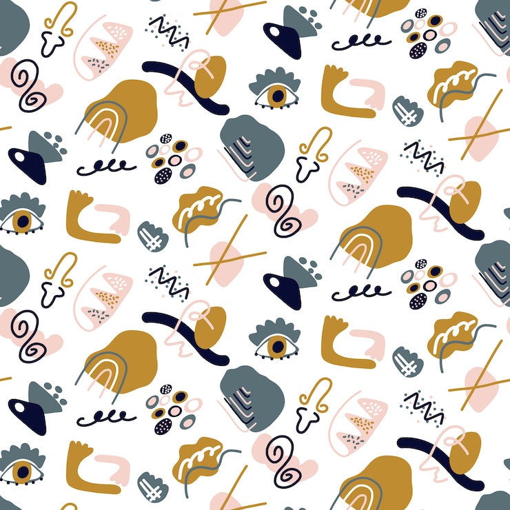 Kostenlose Vektor handgezeichnetes, flaches, abstraktes doodle-muster