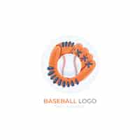 Kostenloser Vektor handgezeichnetes flaches design-baseball-logo