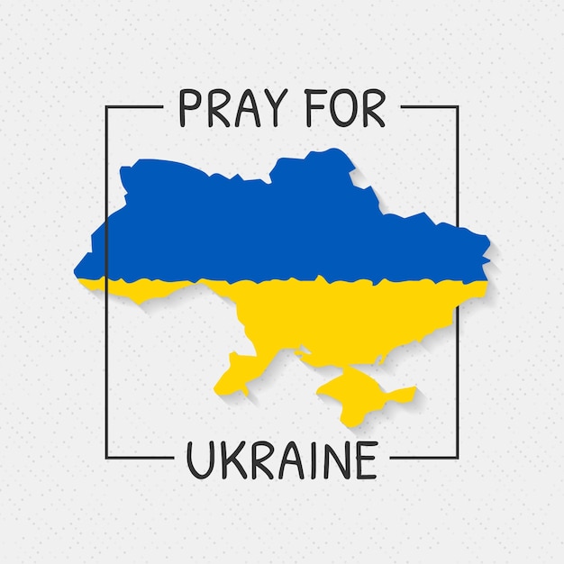 Handgezeichnetes flaches design betet für die ukraine