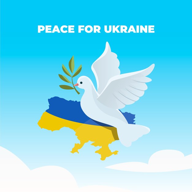 Handgezeichnetes flaches Design betet für ukrainische Illustration