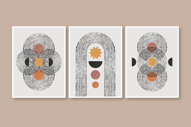 Handgezeichnetes flaches Design Boho Wandkunst