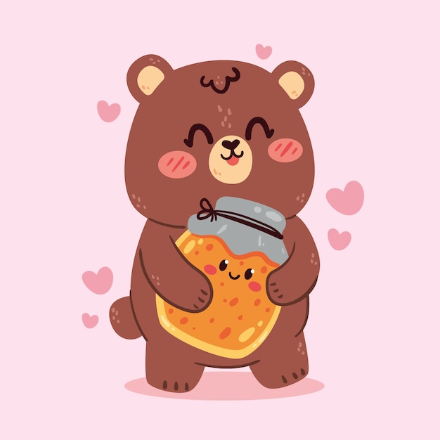 Handgezeichnetes flaches Design kawaii Tierillustrationen