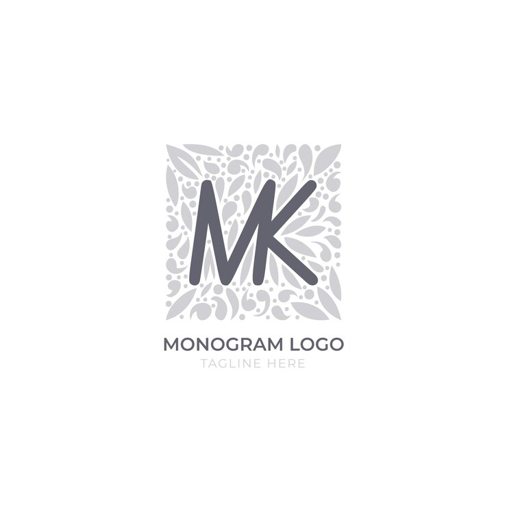 Kostenlose Vektor handgezeichnetes flaches design mk- oder km-logo
