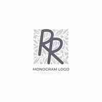 Kostenloser Vektor handgezeichnetes flaches design rr-logo