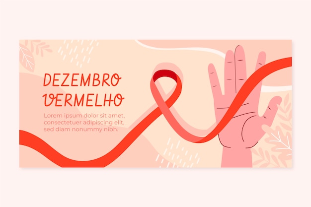 Kostenloser Vektor handgezeichnetes flaches dezembro vermelho horizontales banner