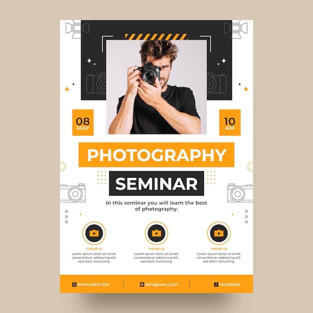 Handgezeichnetes Fotostudio-Poster