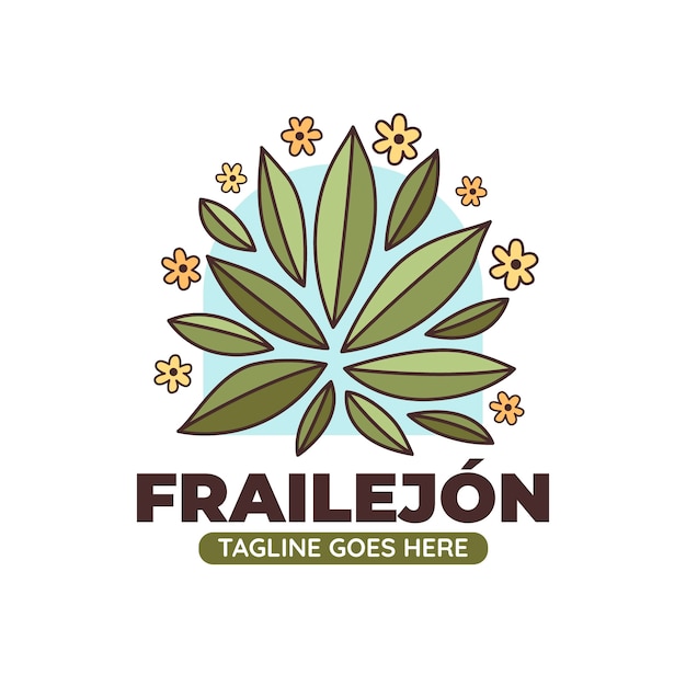 Kostenloser Vektor handgezeichnetes frailejon-pflanzenlogo-design