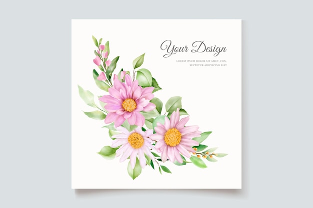 handgezeichnetes Gänseblümchen-Blumenkartenset