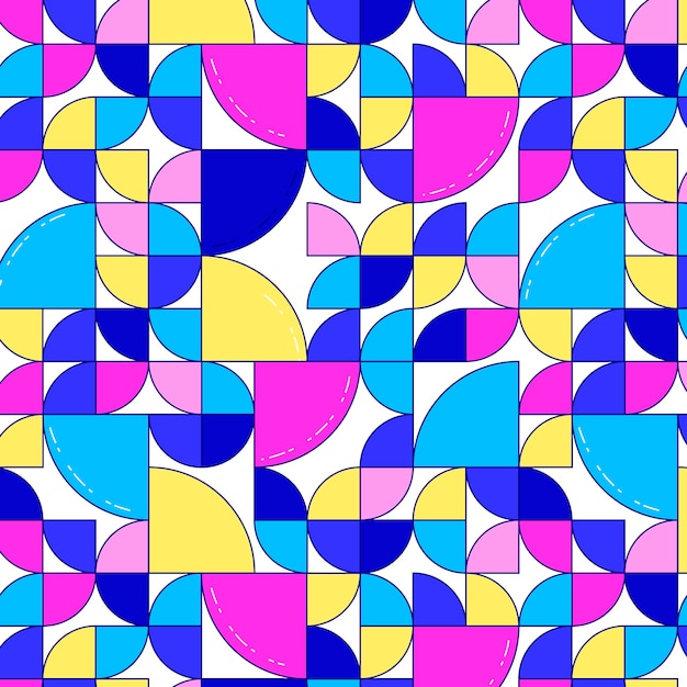 Kostenloser Vektor handgezeichnetes geometrisches mosaikmusterdesign