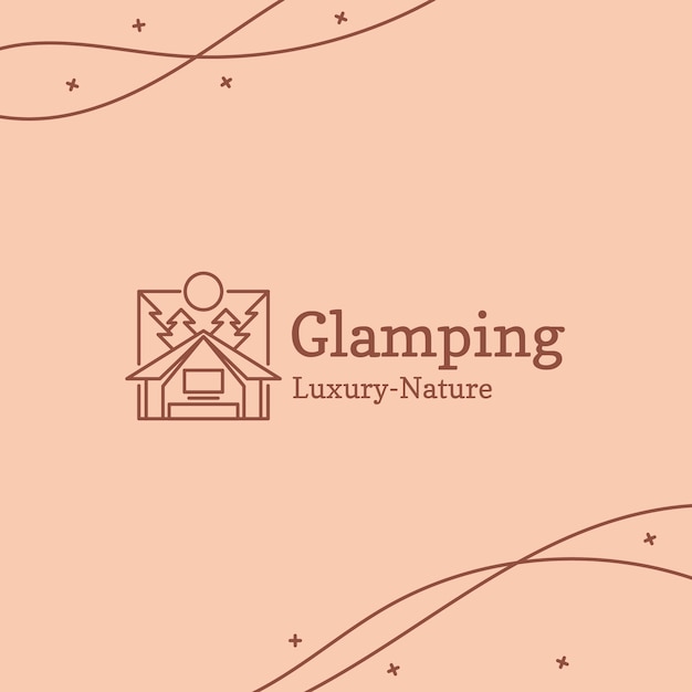 Kostenloser Vektor handgezeichnetes glamping-logo