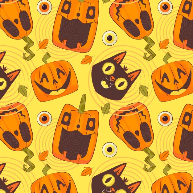 Handgezeichnetes Halloween-Musterdesign