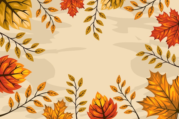 Handgezeichnetes Herbsttapetenthema