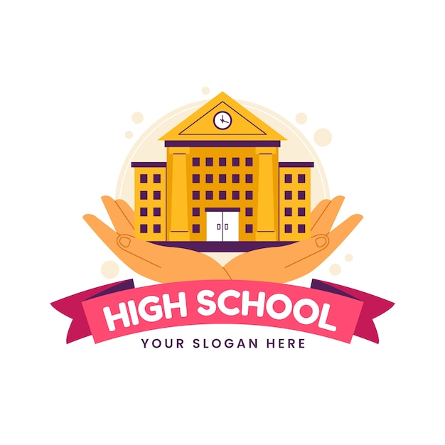 Handgezeichnetes highschool-logo-design