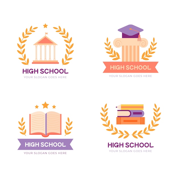 Handgezeichnetes Highschool-Logo