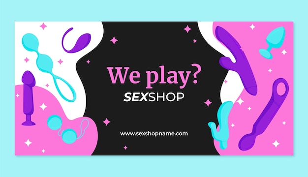 Handgezeichnetes horizontales Banner für Sexspielzeug