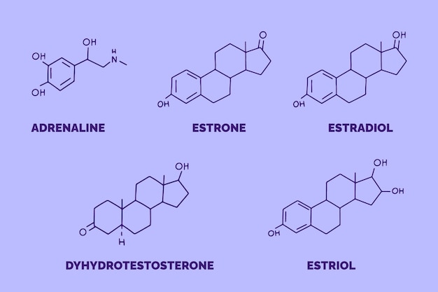 Kostenloser Vektor handgezeichnetes hormonelement