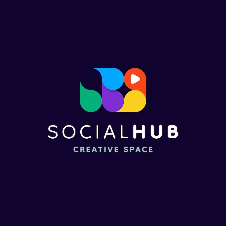 Kostenlose Vektor handgezeichnetes hub-logo-design