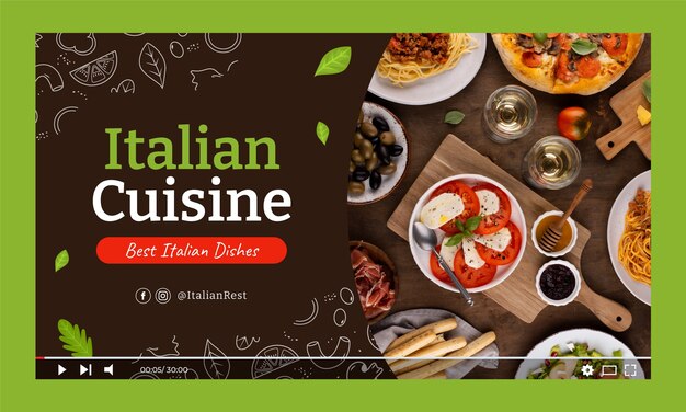 Handgezeichnetes italienisches Restaurant YouTube-Thumbnail
