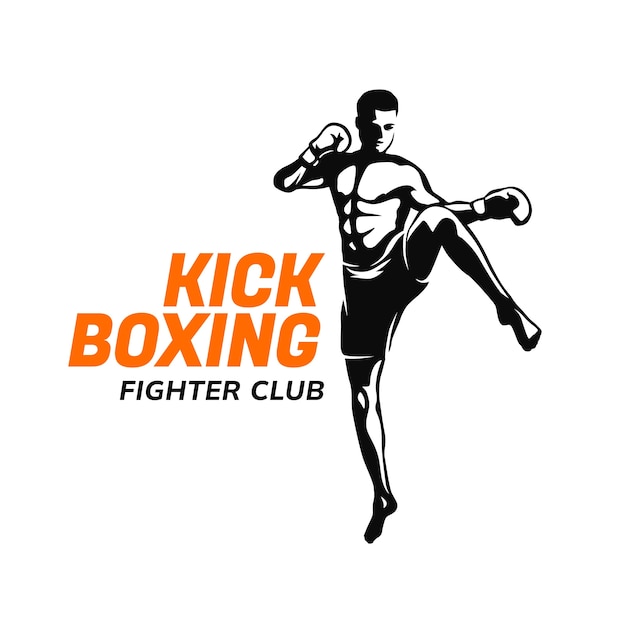 Kostenloser Vektor handgezeichnetes kickbox-logo-design