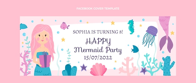 Handgezeichnetes kindliches Facebook-Cover zum Geburtstag