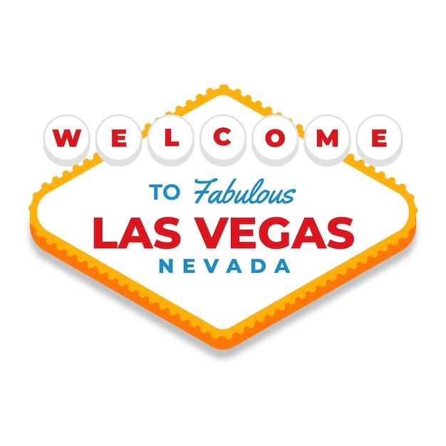 Handgezeichnetes Las Vegas-Zeichen mit flachem Design