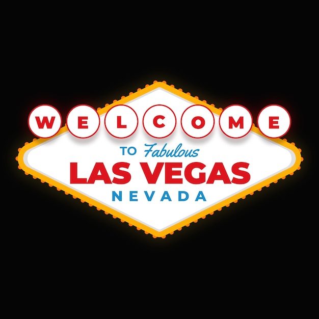 Handgezeichnetes las vegas-zeichen mit flachem design