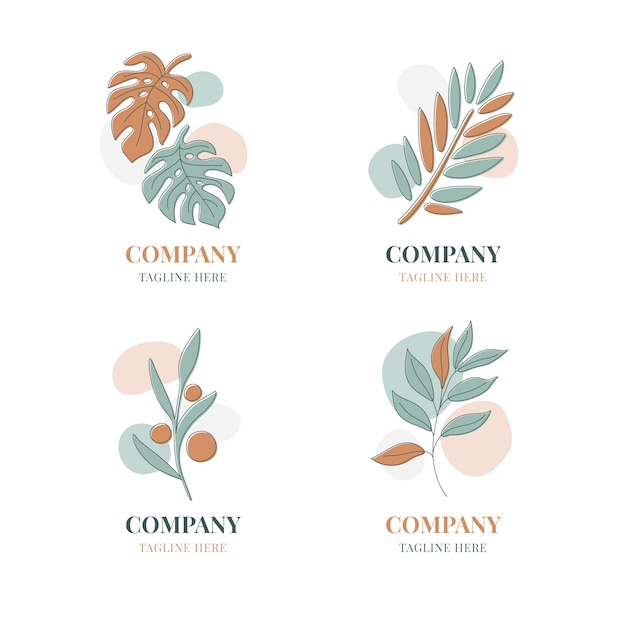 Kostenloser Vektor handgezeichnetes logo-design in gedeckten farben