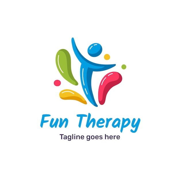 Handgezeichnetes logo für ergotherapie im flachen design